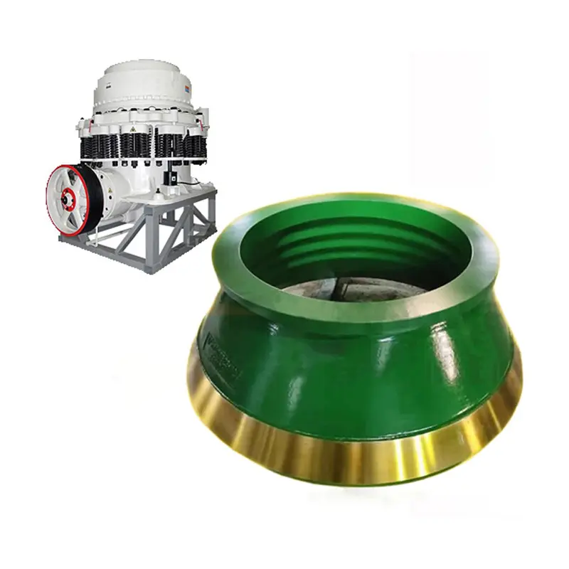 Cone crusher mantle and concave with longer service life